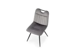 Chaise Design En Tissu Velours 46 X 58 X 83 Cm - Gris -Mobilia Boutique chaise 19816659