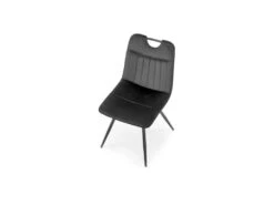 Chaise Design En Tissu Velours 46 X 58 X 83 Cm - Noir -Mobilia Boutique chaise 19816715