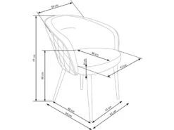 Chaise Design En Tissu De Velours 61 X 54 X 77 Cm - Vert Foncé -Mobilia Boutique chaise 19816799