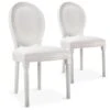 Lot De 2 Chaises Médaillon Louis XVI Simili (P.U) Blanc -Mobilia Boutique chaise 20010235