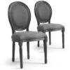 Lot De 20 Chaises De Style Médaillon Louis XVI Gris Tissu Gris -Mobilia Boutique chaise 20010255