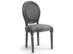 Lot De 20 Chaises De Style Médaillon Louis XVI Gris Tissu Gris -Mobilia Boutique chaise 20010257