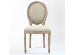 Lot De 20 Chaises De Style Médaillon Louis XVI Tissu Beige -Mobilia Boutique chaise 20010311