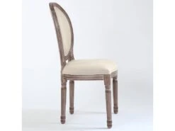 Lot De 20 Chaises Médaillon Louis XVI Tissu Beige -Mobilia Boutique chaise 20010363