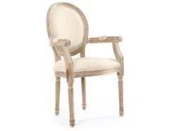Lot De 2 Chaises Médaillon Louis XVI Cosy Tissu Beige -Mobilia Boutique chaise 20010381