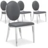 Lot De 4 Chaises Médaillon Sofia Gris 2 Lot De 4 Chaises Médaillon Sofia Gris -Mobilia Boutique chaise 20010385