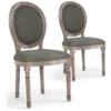 Lot De 20 Chaises Médaillon Louis XVI Tissu Gris -Mobilia Boutique chaise 20010395