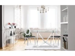 Lot De 2 Chaises Sonia Métal Argent Et Simili Noir -Mobilia Boutique chaise 20010417