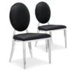 Lot De 2 Chaises Médaillon Sofia Simili Noir -Mobilia Boutique chaise 20010467