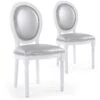 Lot De 2 Chaises Médaillon Louis XVI Simili (P.U) Silver -Mobilia Boutique chaise 20010477