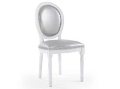 Lot De 2 Chaises Médaillon Louis XVI Simili (P.U) Silver -Mobilia Boutique chaise 20010479