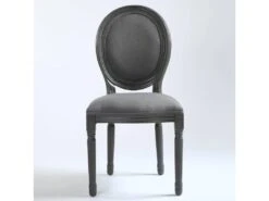 Lot De 2 Chaises De Style Médaillon Louis XVI Gris Tissu Gris -Mobilia Boutique chaise 20010499