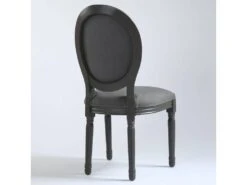 Lot De 2 Chaises De Style Médaillon Louis XVI Gris Tissu Gris -Mobilia Boutique chaise 20010503