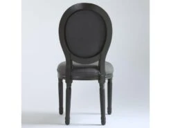 Lot De 2 Chaises De Style Médaillon Louis XVI Gris Tissu Gris -Mobilia Boutique chaise 20010505