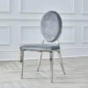 Lot De 2 Chaises Médaillon Pied Acier Era - Couleurs - Velours Gris -Mobilia Boutique chaise 20020065