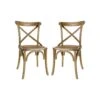 Duo De Chaises Bois Marron Clair - BRETT -Mobilia Boutique chaise 20021373