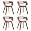 Lot De 4 Chaises De Salle à Manger Cuisine Design Intemporel Bois Courbé Et Synthétique CDS021321 -Mobilia Boutique chaise 20115213