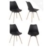 Lot De 4 Chaises Scandinaves Coussin Pieds Bois MIA (noir) -Mobilia Boutique chaise 20121701
