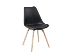 Lot De 4 Chaises Scandinaves Coussin Pieds Bois MIA (noir) -Mobilia Boutique chaise 20121705