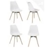 Lot De 4 Chaises Scandinaves Coussin Pieds Bois MIA (blanc) -Mobilia Boutique chaise 20121725