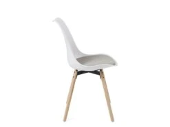 Lot De 2 Chaises Scandinaves Coussin Pieds Bois MIA (blanc Gris) -Mobilia Boutique chaise 20121739