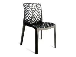 Lot De 6 Chaises Empilables DIADEME - Polypropylène - Gris Anthracite -Mobilia Boutique chaise 202227