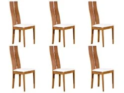 Lot De 6 Chaises SALENA - Hêtre Massif Coloris Chêne -Mobilia Boutique chaise 203253