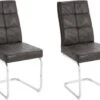 Lot De 2 Chaises De Salle à Manger Rembourrées En Microfibre Gris -Mobilia Boutique chaise 20945807