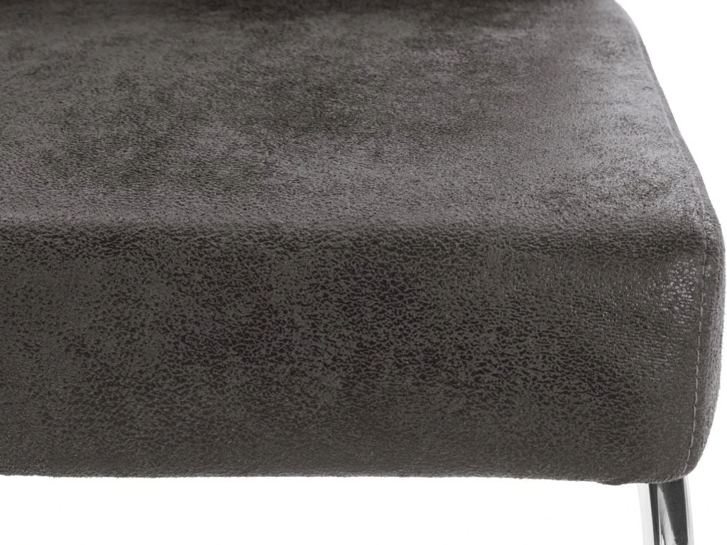 Lot De 2 Chaises De Salle à Manger Rembourrées En Microfibre Gris 6 Lot De 2 Chaises De Salle à Manger Rembourrées En Microfibre Gris – Image 4