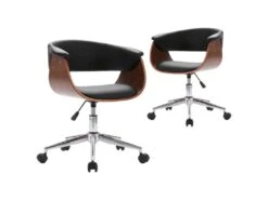 Lot De 2 Chaises De Salle à Manger Cuisine Design Contemporain Synthétique Noir CDS020812