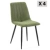 Pack 4 Chaises Sagi Recouvertes De Tissu Vert -Mobilia Boutique chaise 21098429