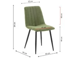 Pack 4 Chaises Sagi Recouvertes De Tissu Vert -Mobilia Boutique chaise 21098435