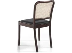 Chaise Bois Massif Assise Rembourrée Simili Dossier En Rotin -Mobilia Boutique chaise 21177731