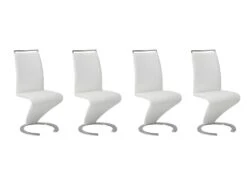 Lot De 4 Chaises TWIZY - Simili Blanc -Mobilia Boutique chaise 211871