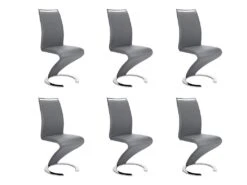Lot De 6 Chaises TWIZY - Simili Gris -Mobilia Boutique chaise 211897