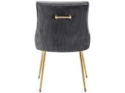 Lot De 2 Chaises De Salle à Manger Avec Pieds Plaqués - Doré & Gris -Mobilia Boutique chaise 21220507