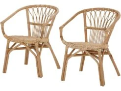 Chaises De Salle à Manger Lot De 2 En Rotin Nature -Mobilia Boutique chaise 21556823