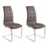 Lot De 2 Chaises De Salle à Manger Rembourrées En PU Cappuccino 1 Lot De 2 Chaises De Salle à Manger Rembourrées En PU Cappuccino -Mobilia Boutique chaise 21686487