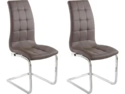 Lot De 2 Chaises De Salle à Manger Rembourrées En PU Cappuccino -Mobilia Boutique chaise 21686499