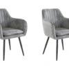 Lot De 2 Chaises De Salle à Manger Rembourrées En Micro. Gris Clair -Mobilia Boutique chaise 21686707