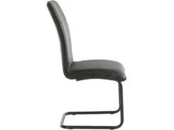 Lot De 2 Chaises De Salle à Manger Rembourrées En PU Anthracite -Mobilia Boutique chaise 21687007