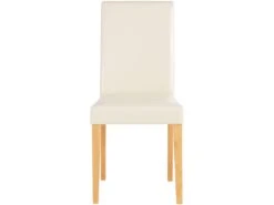 Lot De 2 Chaises De Salle à Manger En PU Crème Avec Pieds En Pin