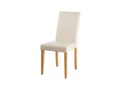 Lot De 2 Chaises De Salle à Manger En PU Crème Avec Pieds En Pin -Mobilia Boutique chaise 21687713
