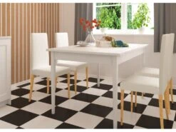 Lot De 2 Chaises De Salle à Manger En PU Crème Avec Pieds En Pin -Mobilia Boutique chaise 21687717