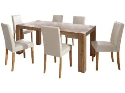 Lot De 2 Chaises De Salle à Manger En PU Crème Avec Pieds En Pin -Mobilia Boutique chaise 21687723