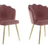 Ensemble De 2 Chaises De Salle à Manger Rembourrées En Velours Rose -Mobilia Boutique chaise 21690913