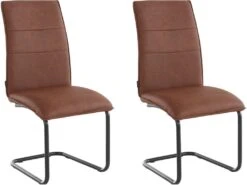 Chaises De Salle à Manger Rembourrées Lot De 2 En PU Cognac -Mobilia Boutique chaise 21692531