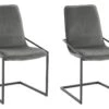 Lot De 2 Chaises De Salle à Manger Rembourrées En Velours Gris -Mobilia Boutique chaise 21693043