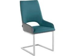 Lot De 2 Chaises De Salle à Manger En PU Anthracite Et Pétrole -Mobilia Boutique chaise 21693145