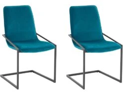 Lot De 2 Chaises De Salle à Manger Rembourrées En Velours Pétrole -Mobilia Boutique chaise 21693255